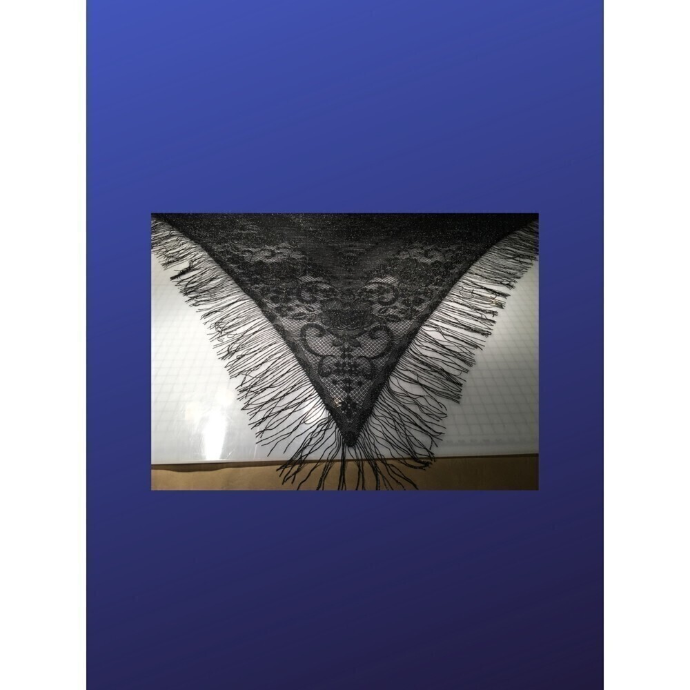 Unbranded Shawl Wrap, Triangle With Fringe, Silve… - image 6